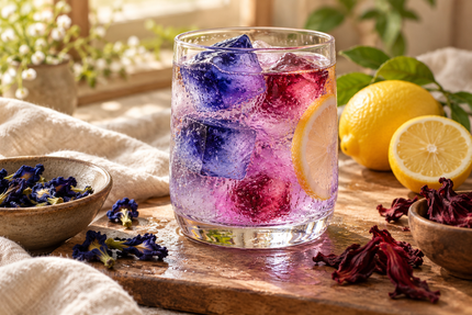 Butterfly Pea and Hibiscus Colour-Change Ice - Alpine Apothecary