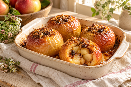 Chamomile and Lavender Baked Apples - Alpine Apothecary