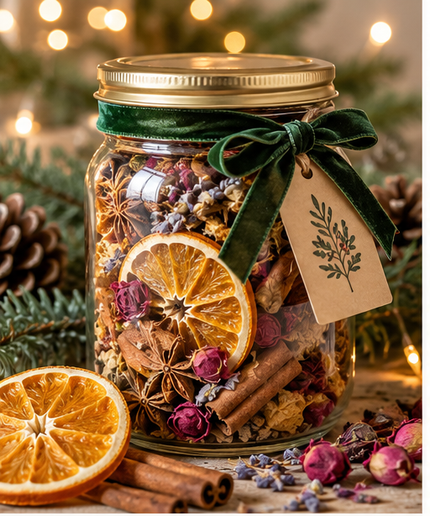 DIY Christmas Potpourri Jar with Botanicals - Alpine Apothecary