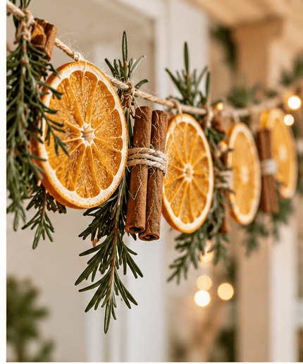 DIY Dried Orange Christmas Garland with Botanicals - Alpine Apothecary