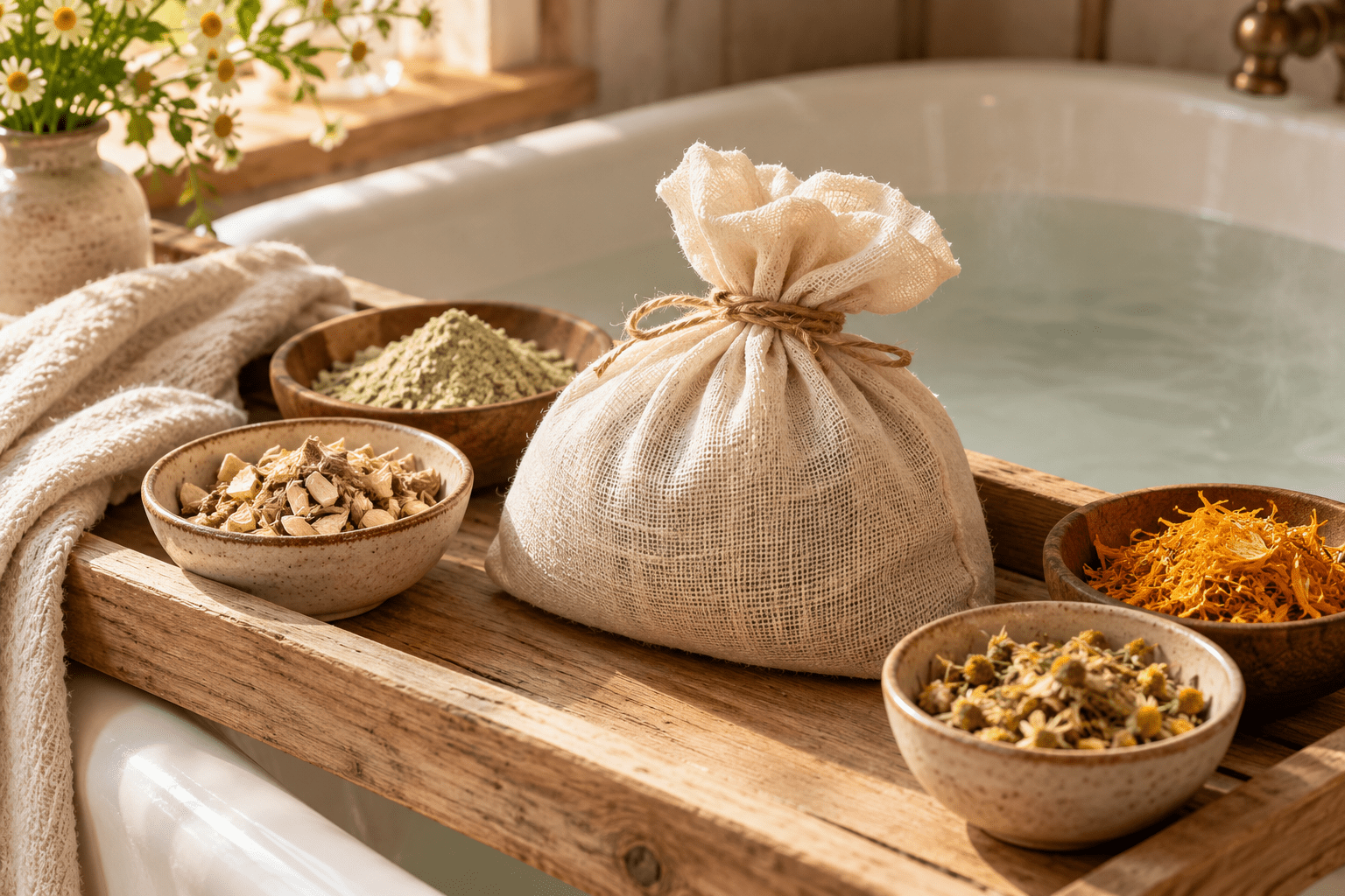Marshmallow Root, Calendula and Chamomile Bath Tea – Alpine Apothecary