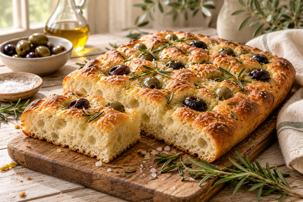 Rosemary and Lavender Olive Focaccia - Alpine Apothecary