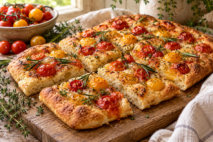 Rosemary and Thyme Tomato Flatbread - Alpine Apothecary
