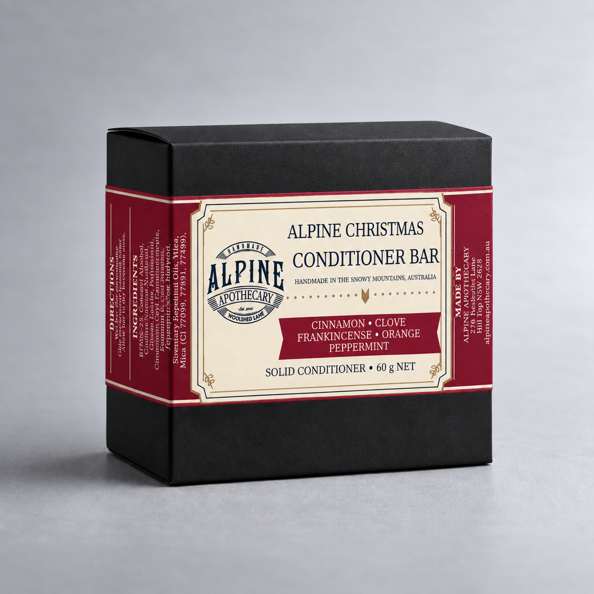 Alpine Christmas Conditioner Bar in labelled box