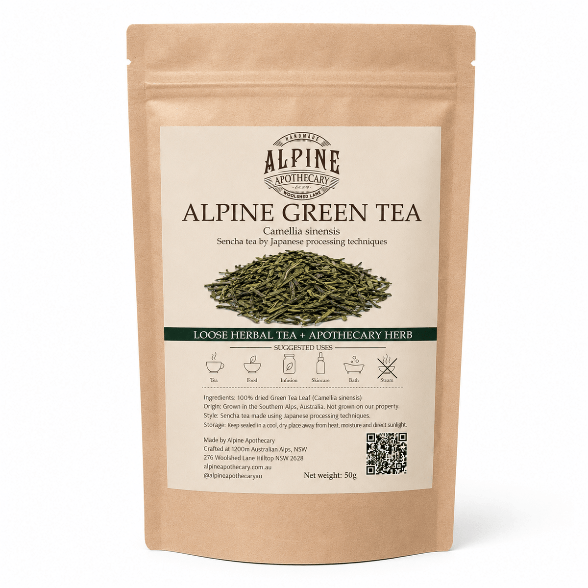 Alpine Green Tea whole leaf Australian green tea
