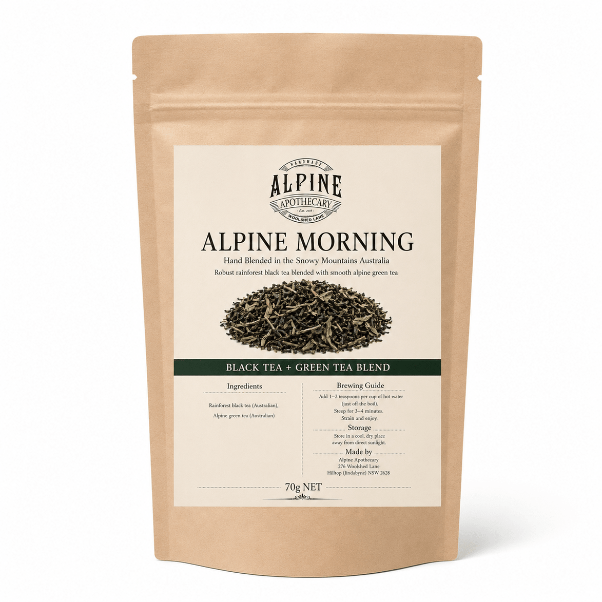 Alpine Morning Tea Australian black and green tea blend