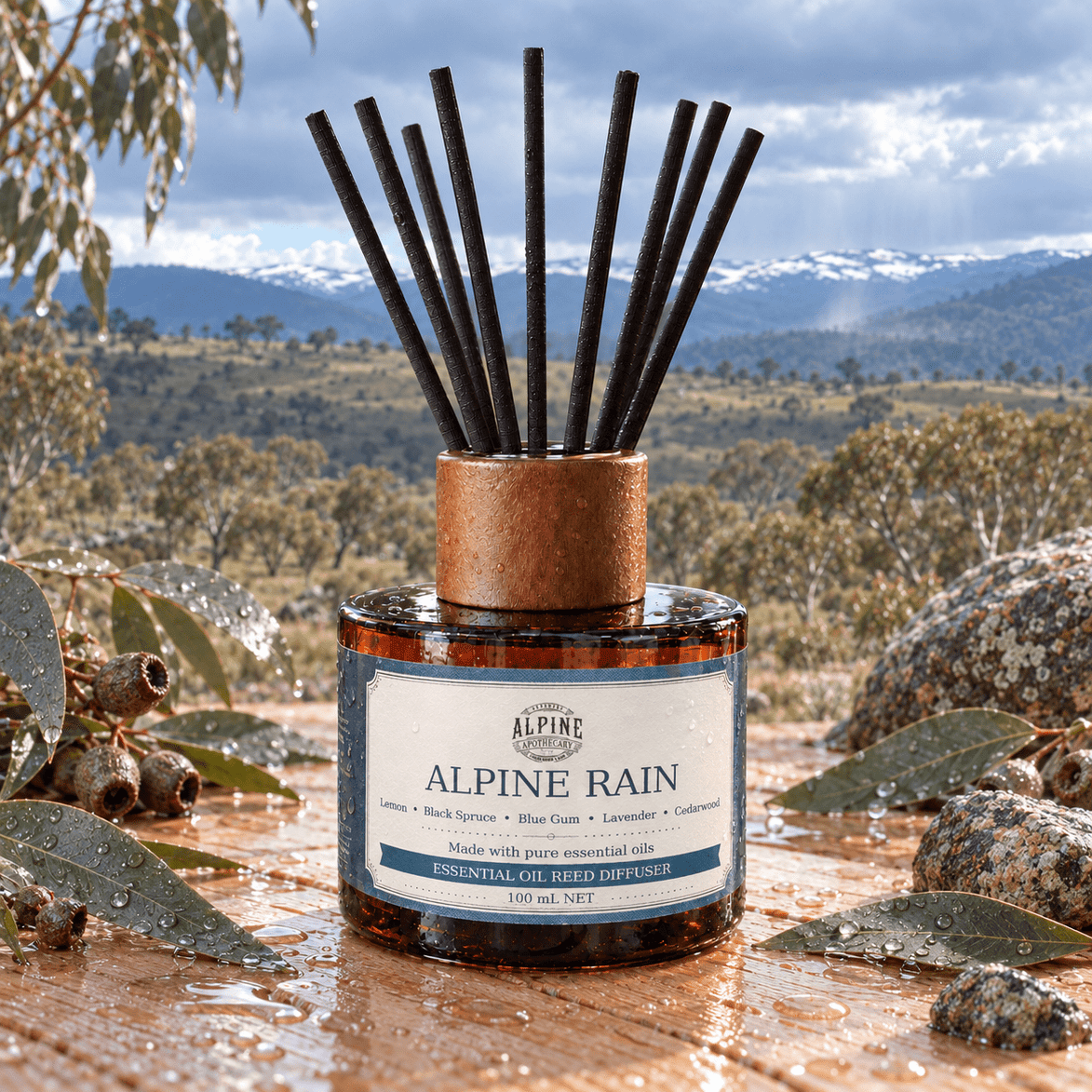 Alpine Rain Reed Diffuser - Alpine Apothecary