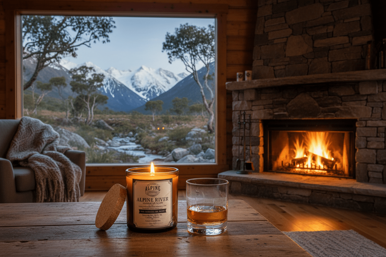 Alpine River Amber Jar Candle - Alpine Apothecary