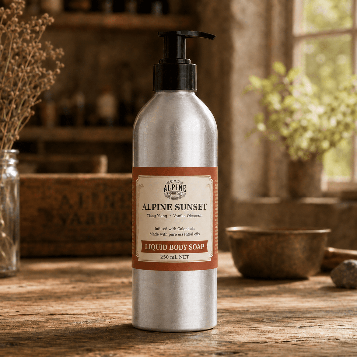 Alpine Sunset Natural Liquid Body Soap - Alpine Apothecary