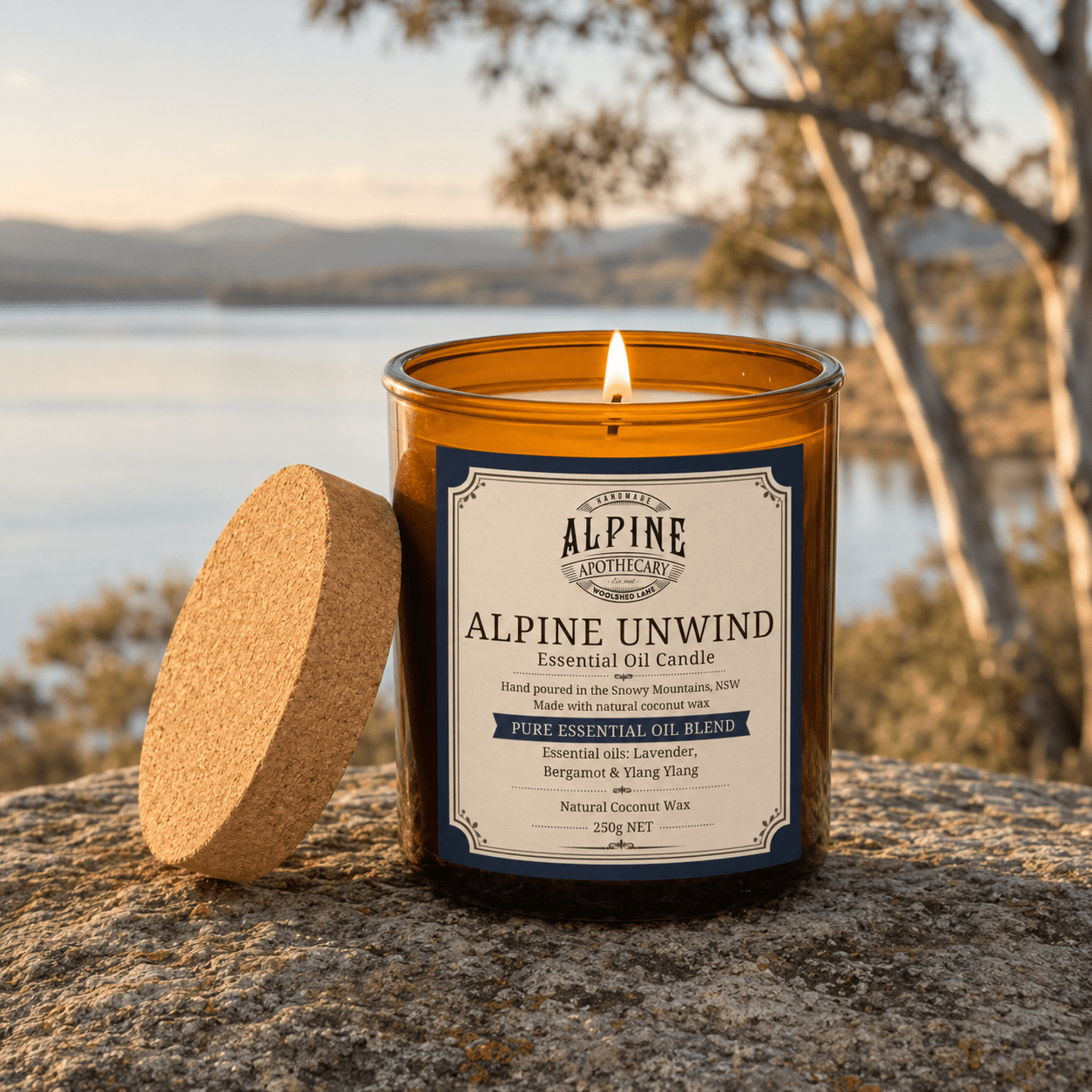 Alpine Unwind Amber Jar Candle - Alpine Apothecary