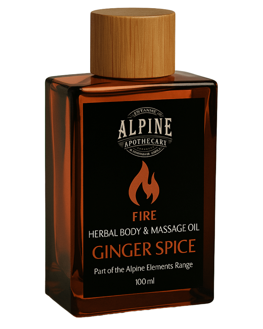FIRE - Ginger Spice Herbal Body & Massage Oil - Alpine Apothecary