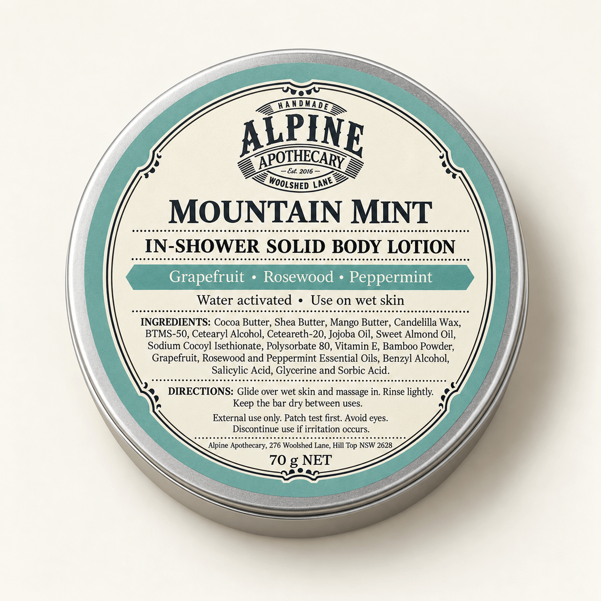 Mountain Mint Water Activated Solid Body Lotion - Alpine Apothecary