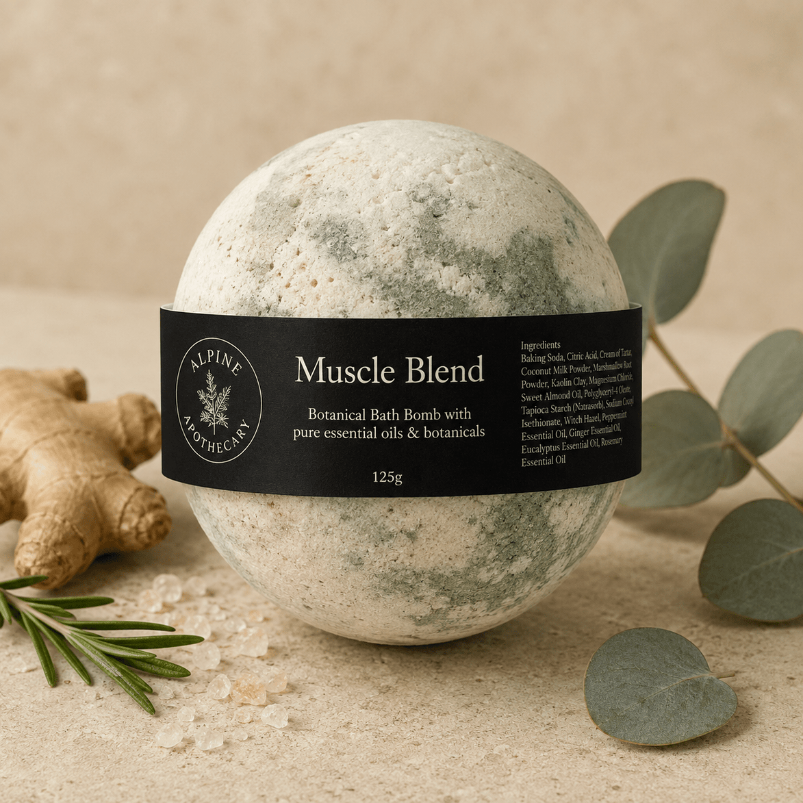 Muscle Blend Bath Bomb - Alpine Apothecary