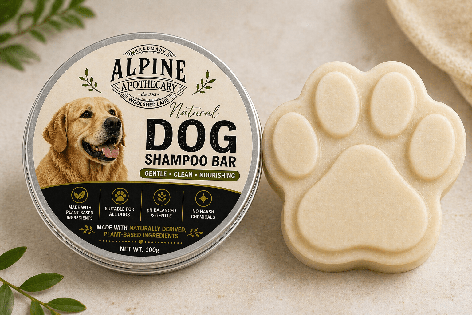 Natural Dog Shampoo Bar - Alpine Apothecary