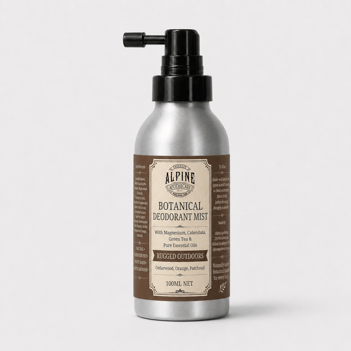 Rugged Outdoors Natural Deodorant Mist - Alpine Apothecary