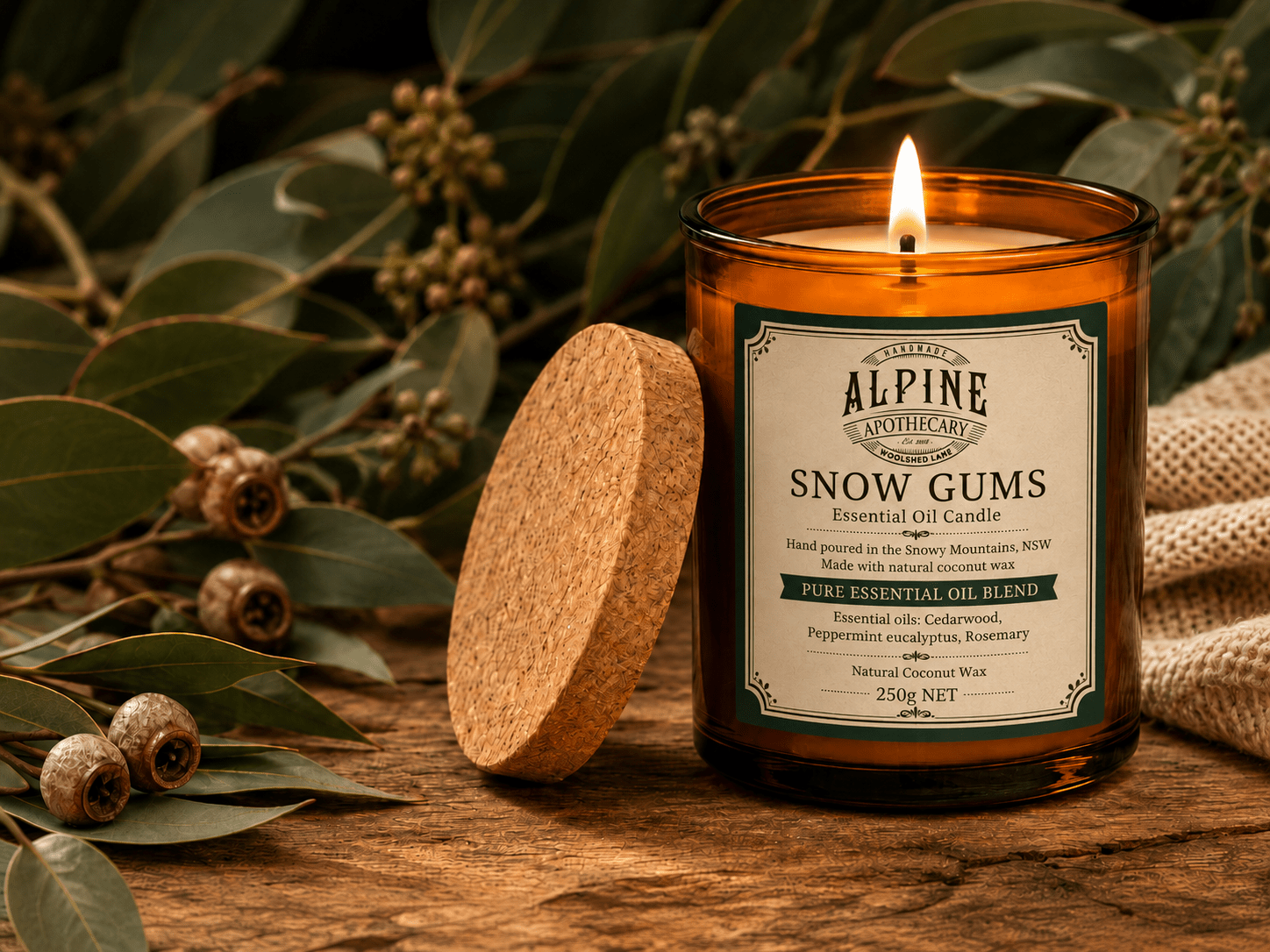 Snow Gums Amber Jar Candle - Alpine Apothecary