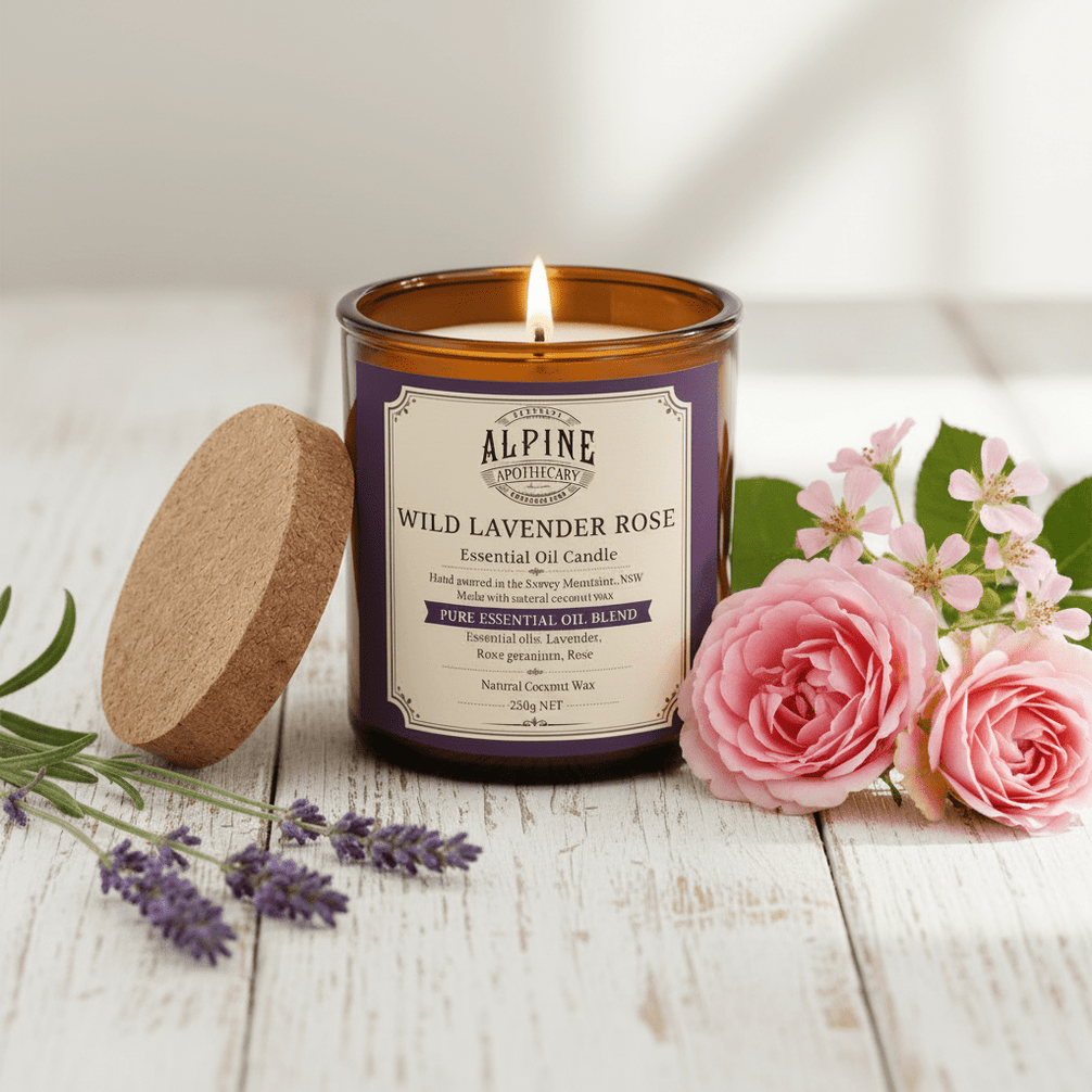 Wild Lavender Rose Amber Jar Candle - Alpine Apothecary
