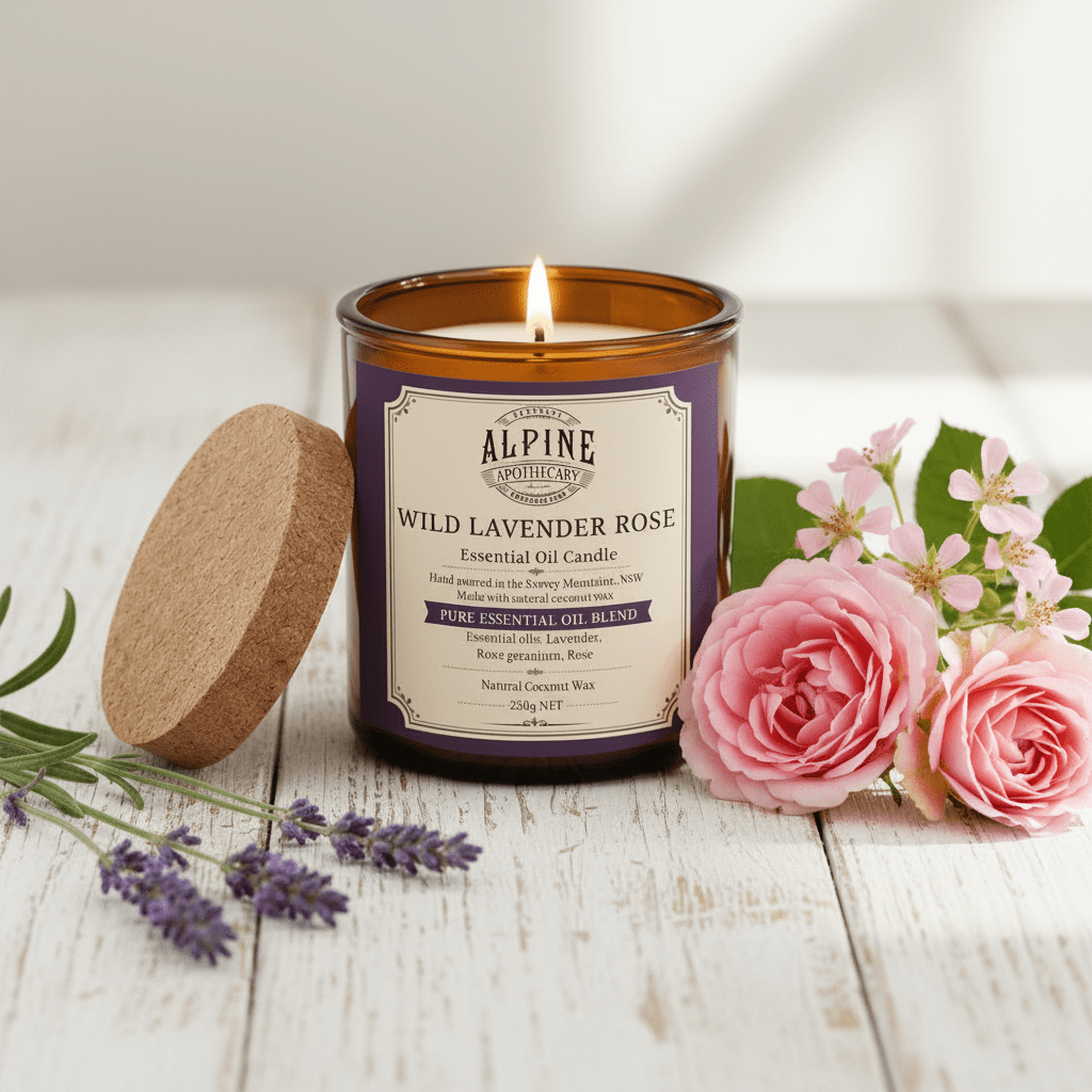 Wild Lavender Rose Amber Jar Candle - Alpine Apothecary