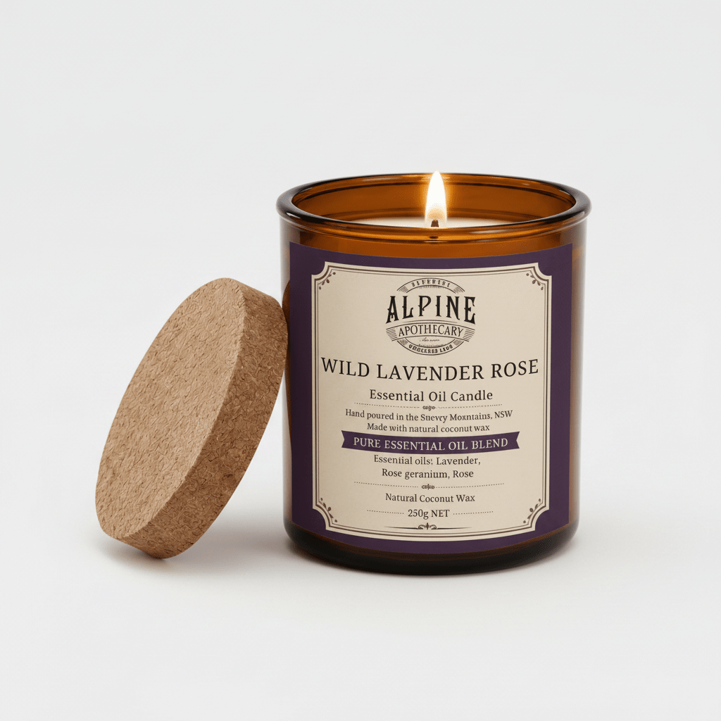 Wild Lavender Rose Amber Jar Candle - Alpine Apothecary