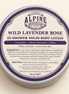 Wild Lavender Rose water activated solid body lotion, 70 g tin