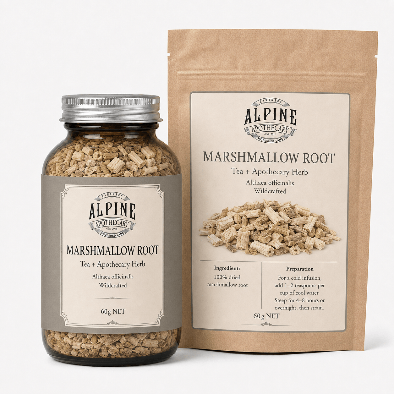 Wildcrafted Marshmallow Root - Alpine Apothecary